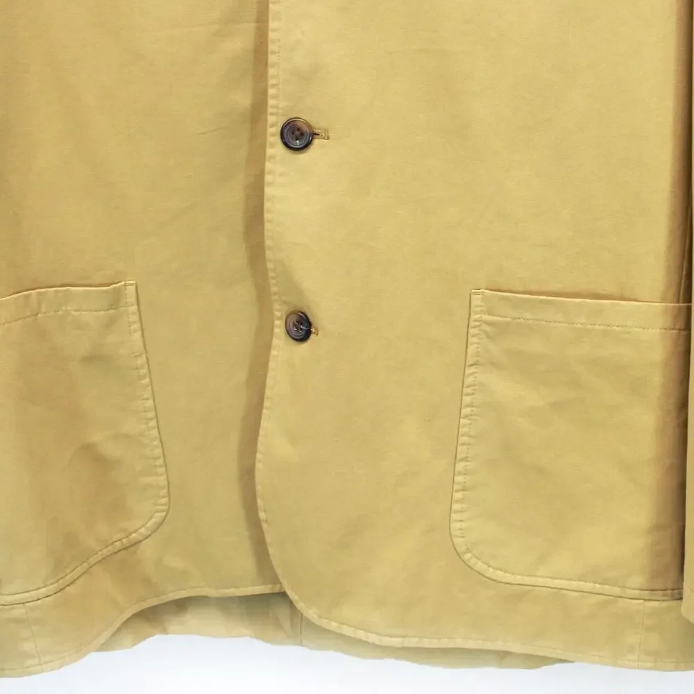 J.Peterman Yellow Blazer Men's 100% Cotton Jacket Lining Pocket Outdoor Size 44